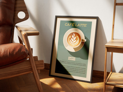 Poster Cafe Latte Art - eingerahmt