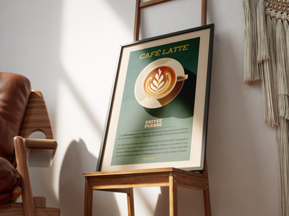 Poster Cafe Latte Art - eingerahmt