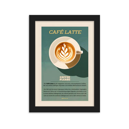 Poster Cafe Latte Art - eingerahmt