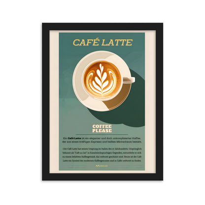 Poster Cafe Latte Art - eingerahmt