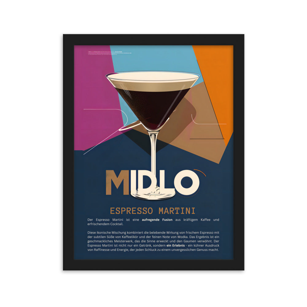 Poster Midlo Espresso Martini - eingerahmt