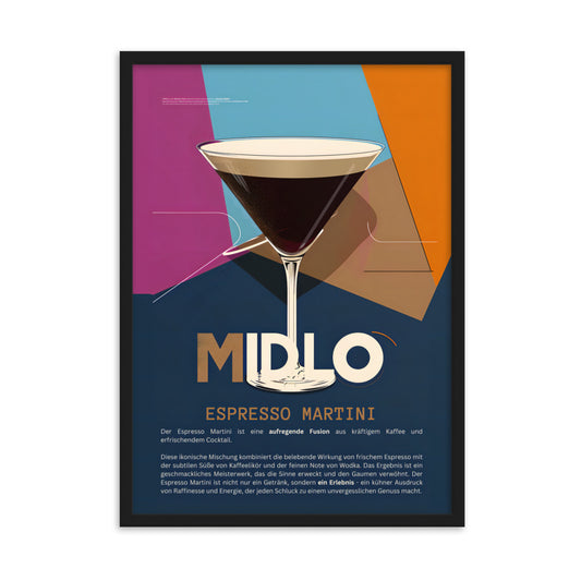 Poster Midlo Espresso Martini - eingerahmt