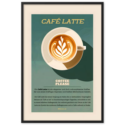 Poster Cafe Latte Art - eingerahmt