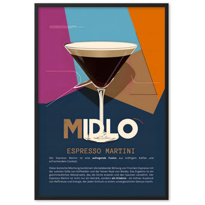 Poster Midlo Espresso Martini - eingerahmt