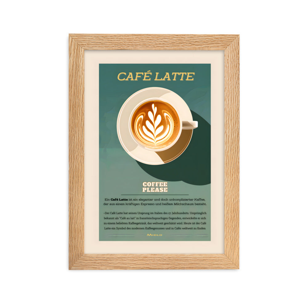 Poster Cafe Latte Art - eingerahmt