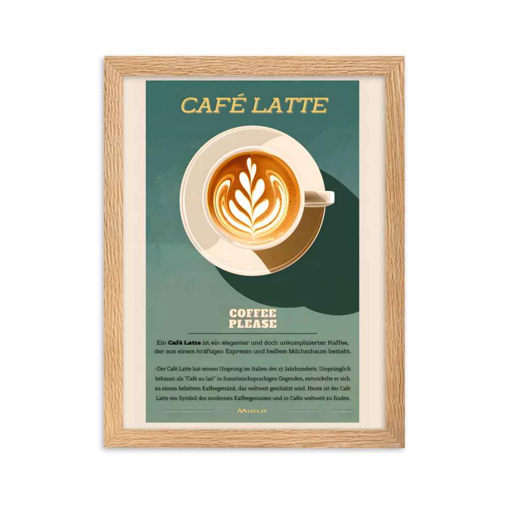 Poster Cafe Latte Art - eingerahmt