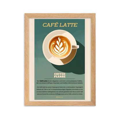 Poster Cafe Latte Art - eingerahmt