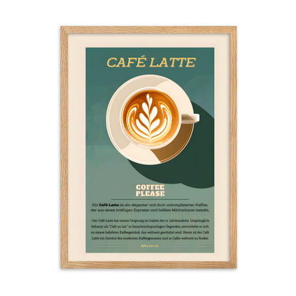 Poster Cafe Latte Art - eingerahmt