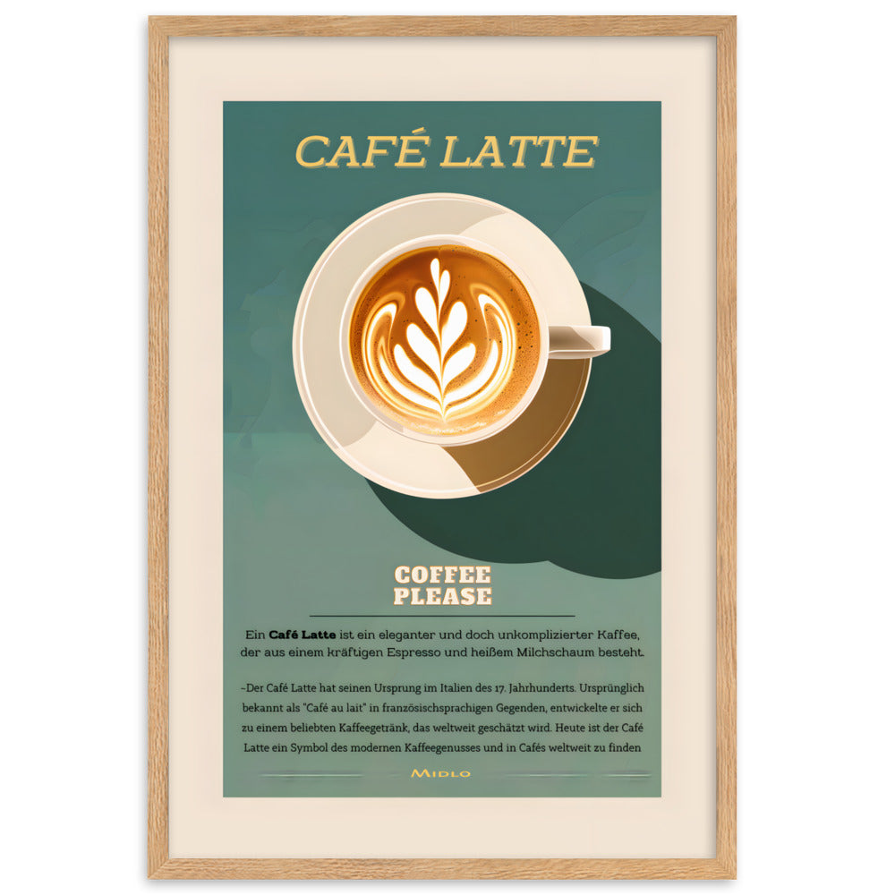 Poster Cafe Latte Art - eingerahmt