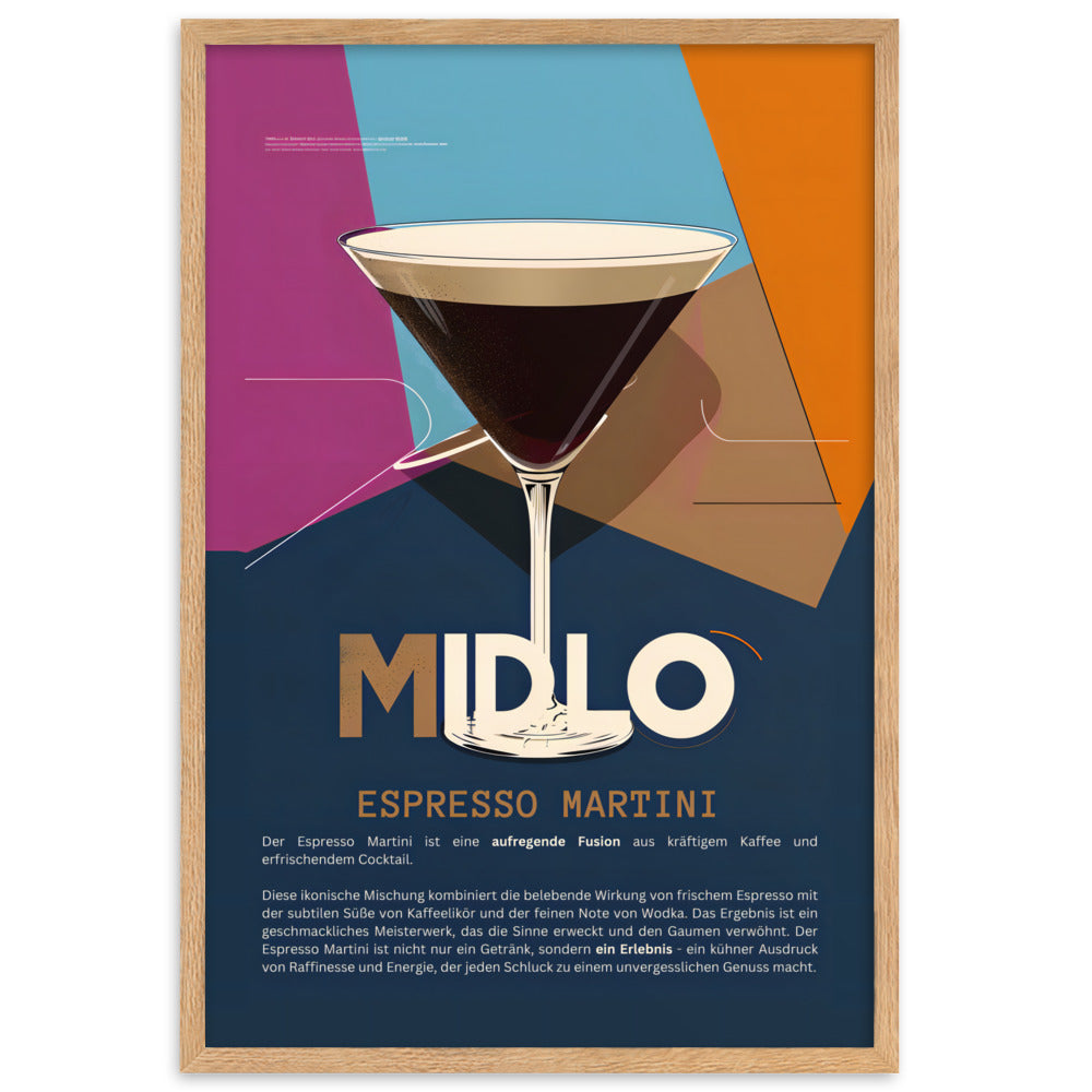 Poster Midlo Espresso Martini - eingerahmt