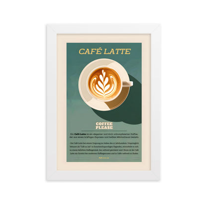 Poster Cafe Latte Art - eingerahmt