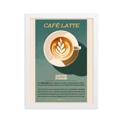 Poster Cafe Latte Art - eingerahmt