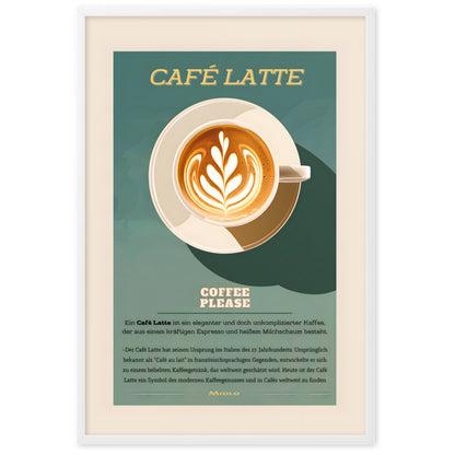 Poster Cafe Latte Art - eingerahmt