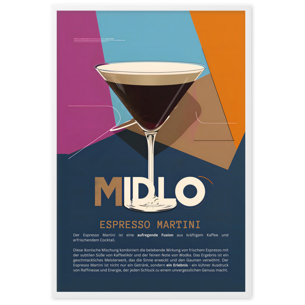 Poster Midlo Espresso Martini - eingerahmt